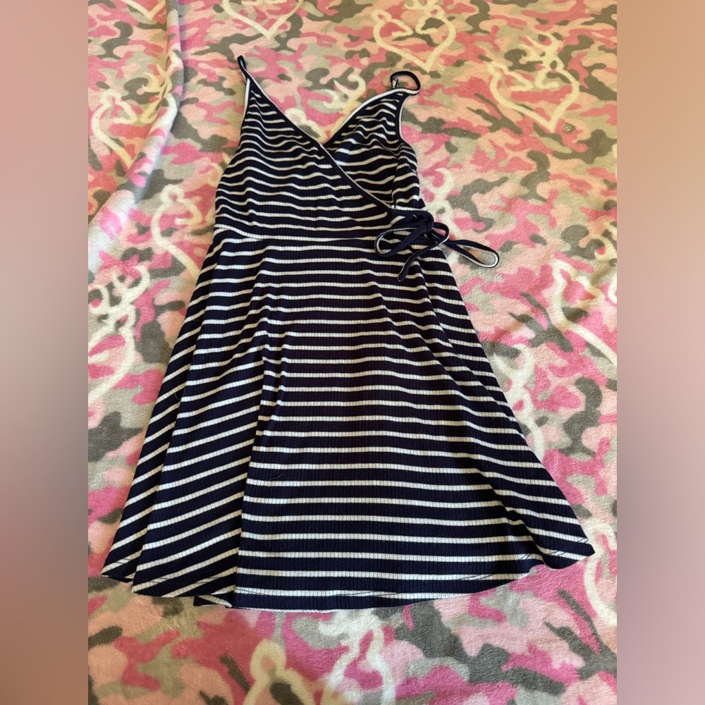 BLUE STRIPED DRESS XS